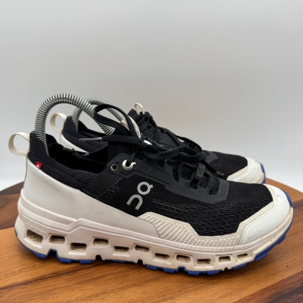 On Cloud Cloudultra 2 Hybrid Trail Running Shoes Womens 8 White Black Blue - Picture 1 of 10